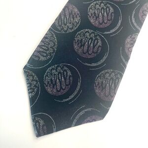 Vintage Rick Bennett Black Silk Tie Made in USA 58" x‎ 3.5"